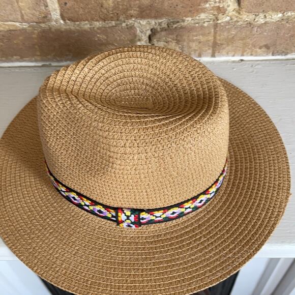Straw beach summer color hat band sun hat - Picture 5 of 7